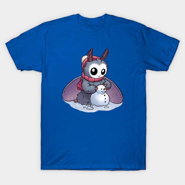 Mothman builds a Snowman T-Shirt by AmyNewBlue